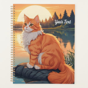 Orangene Katze am See Planer
