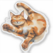 Orangene Katze Aufkleber (Vorderseite)