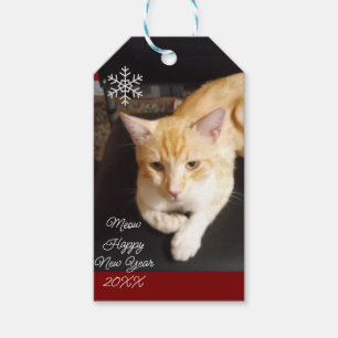 Orangene Katze Foto Text Anpassen Geschenkanhänger