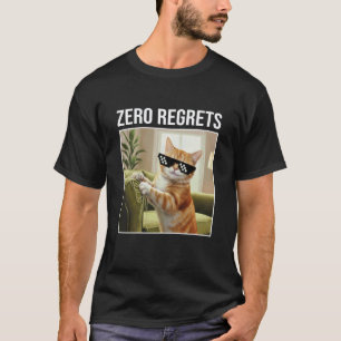 Orangene Katze Ginger Zero Reue Lustiges Kätzchen T-Shirt