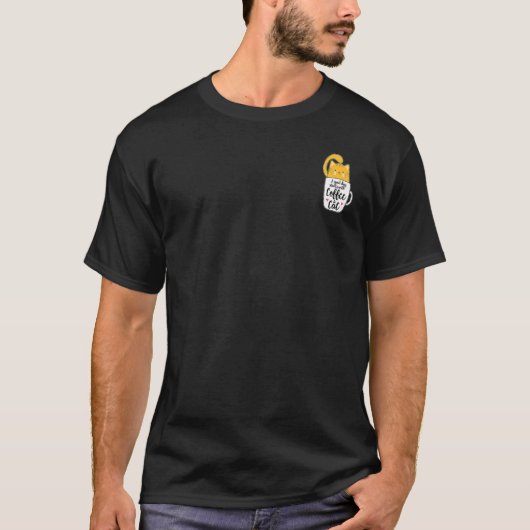 Orangene Katze Kaffee Niedlich T-Shirt (Vorderseite)