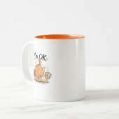Orangene Katze liest Humor Orange Kaffeetasse (Vorderseite Links)