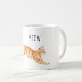 Orangene Katze Miau Kaffeetasse (VorderseiteRechts)