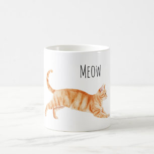 Orangene Katze Miau Kaffeetasse