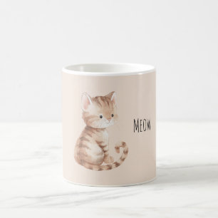 Orangene Katze Miauen Kaffeetasse