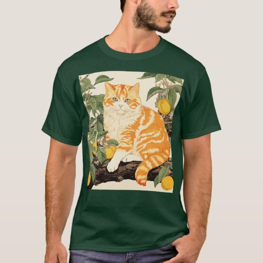 Orangene Katze T-Shirt (Vorderseite)