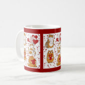 Orangene Katze Valentine  Kaffeetasse (Vorderseite Links)