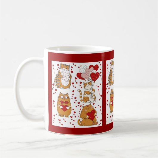 Orangene Katze Valentine  Kaffeetasse (Links)