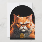 Orangene Katzenmonster Einladung (Rückseite)