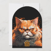 Orangene Katzenmonster Einladung (Rückseite)