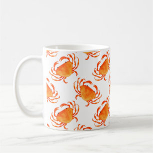 Orangene Krabben nahtloses Muster Kaffeetasse