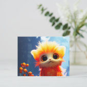 Orangene Kreatur Feiertagspostkarte (Stehend Vorderseite)