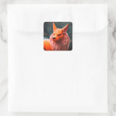 Orangene Kreatur Quadratischer Aufkleber (Tasche)