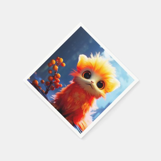 Orangene Kreatur Serviette (Ecke)