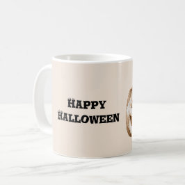 Orangene Kürbisaugen Halloween Kaffeetasse