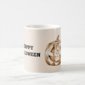 Orangene Kürbisaugen Halloween Kaffeetasse (Mittel)