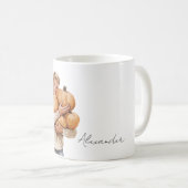 Orangene Kürbisse Blonder Mann Kaffeetasse (VorderseiteRechts)