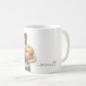 Orangene Kürbisse Schwarzer Mann Kaffeetasse (VorderseiteRechts)