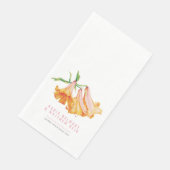 Orangene Lilien-Wasserfarben-Hochzeit Serviette (Ecke)