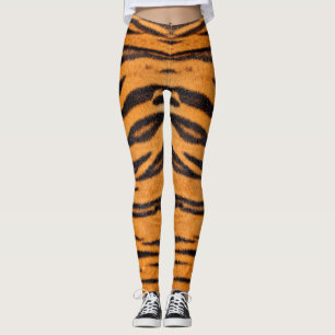 Orangene Löwen-Muster-Leggings Leggings