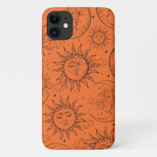 Orangene Magie Vintage Himmelssonne Mond Sterne Case-Mate iPhone Hülle