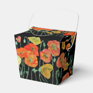 Orangene Mohnblumen-Hochzeitstorte Geschenkbox Geschenkschachtel