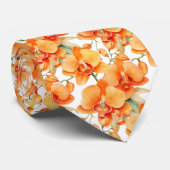 Orangene Orchideen Herbstfarben Krawatte (Gerollt)