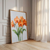 Orangene Orchideen-Leinwandkunst Poster