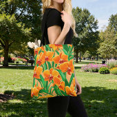 Orangene Orchideen-Tasche Tasche