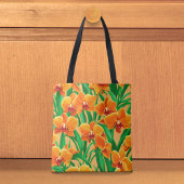 Orangene Orchideen-Tasche Tasche
