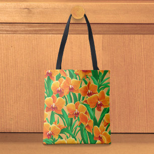 Orangene Orchideen-Tasche Tasche