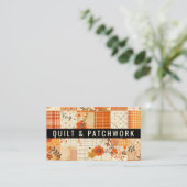 Orangene Patchwork-Quilt-Handmade-Kleidung  Visitenkarte (Stehend Vorderseite)