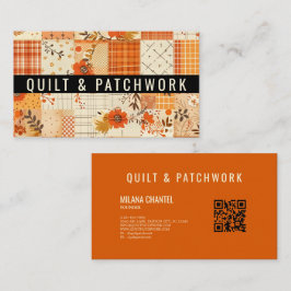 Orangene Patchwork-Quilt-Handmade-Kleidung  Visitenkarte