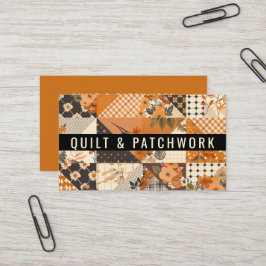 Orangene Patchwork-Quilt-Handmade-Kleidung  Visitenkarte