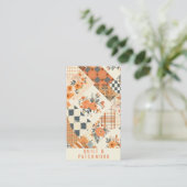 Orangene Patchwork-Quilt-Handmade-Kleidung Visitenkarte (Stehend Vorderseite)