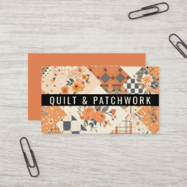 Orangene Quilt-Patchwork-Handmade-Kleidung  Visitenkarte