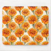 Orangene Ringelblumen-Blütenmuster Mousepad (Vorne)