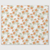 Orangene Rosen Hochzeit Geschenkpapier (Flach)