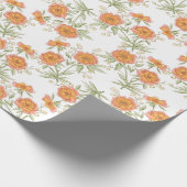 Orangene Rosen Hochzeit Geschenkpapier (Ecke)