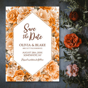 Orangene Rosen Hochzeit Save The Date