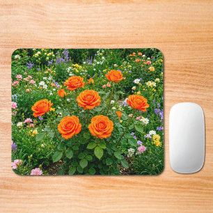 Orangene Rosen-Mauspad Mousepad