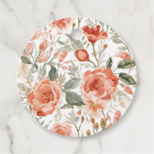 Orangene Rosen Wasserfarbe Botanisch Korallen Blum