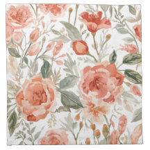 Orangene Rosen Wasserfarbe Botanisch Korallen Blum