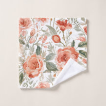 Orangene Rosen Wasserfarbe Botanisch Korallen Blum