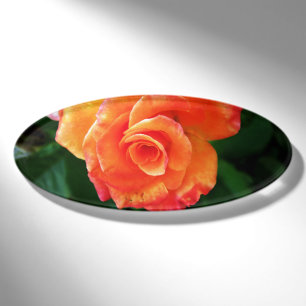 Orangene Rosenblüte Namenschild