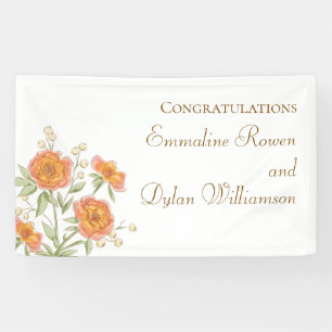 Orangene Rosenhochzeit Banner