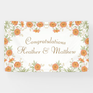 Orangene Rosenhochzeit Banner