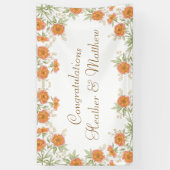 Orangene Rosenhochzeit Banner (Vertikal)