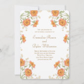 Orangene Rosenhochzeit Einladung (Vorderseite)