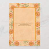 Orangene Rosenhochzeit Einladung (Rückseite)